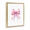 Stupell Industries Symmetrical Pink Bow Framed Floater Canvas Wall Art Design by Amanda Greenwood